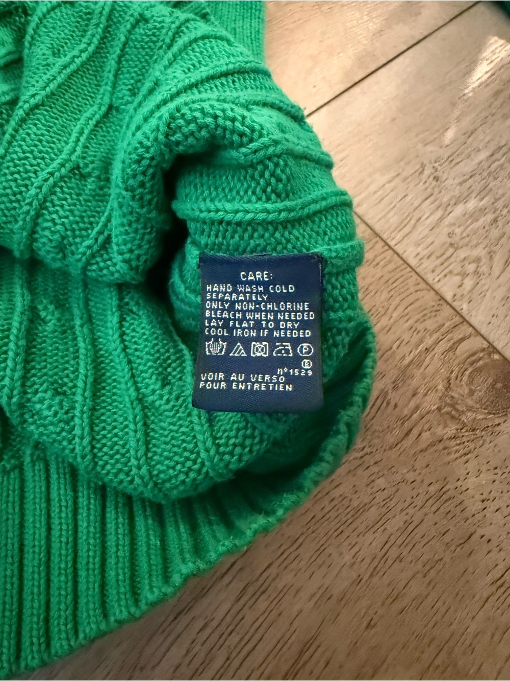 Ralph Lauren Kelly Green Cable Crewneck Sweater - Picture 7 of 8